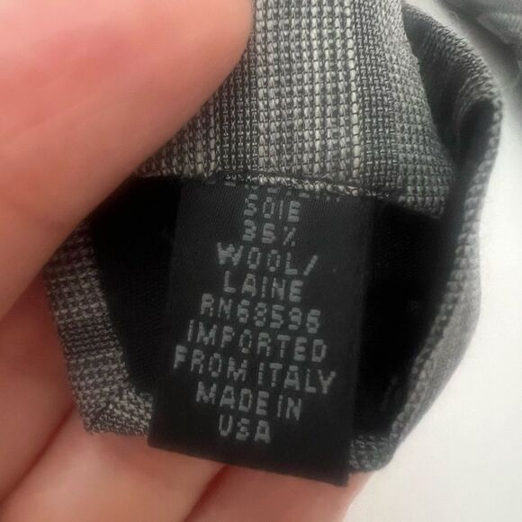 2for25 Donna Karan Silk Wool Tie Gray Striped Luxury Neutral Designer Necktie - Picture 6 of 7